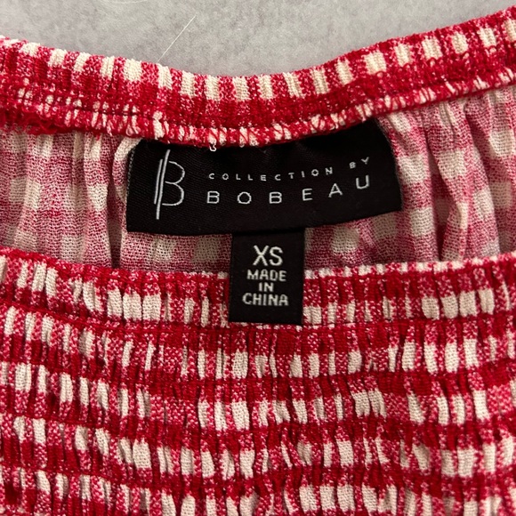 BOBEAU Red Gingham Off Shoulder Blouse, XS NWT - Picture 4 of 10